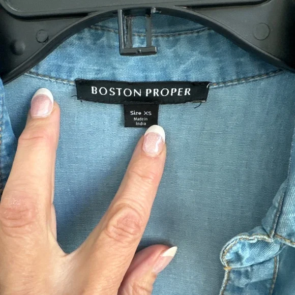 Boston Proper Denim Mini Dress - Picture 4 of 8
